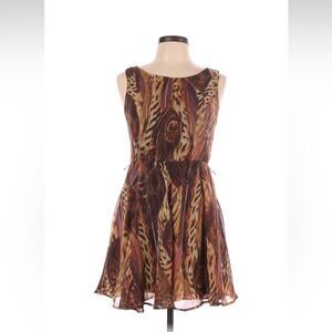 Fire los Angeles chiffon peacock cocktail party dress, size 9
